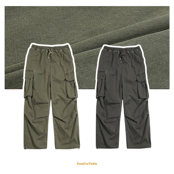 水洗工裝束口直筒長褲