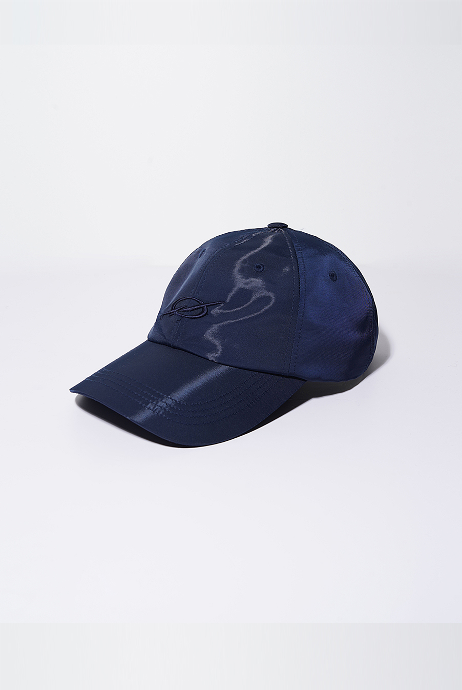 SHINY LOGO EMBROIDERY CAP - NAVY