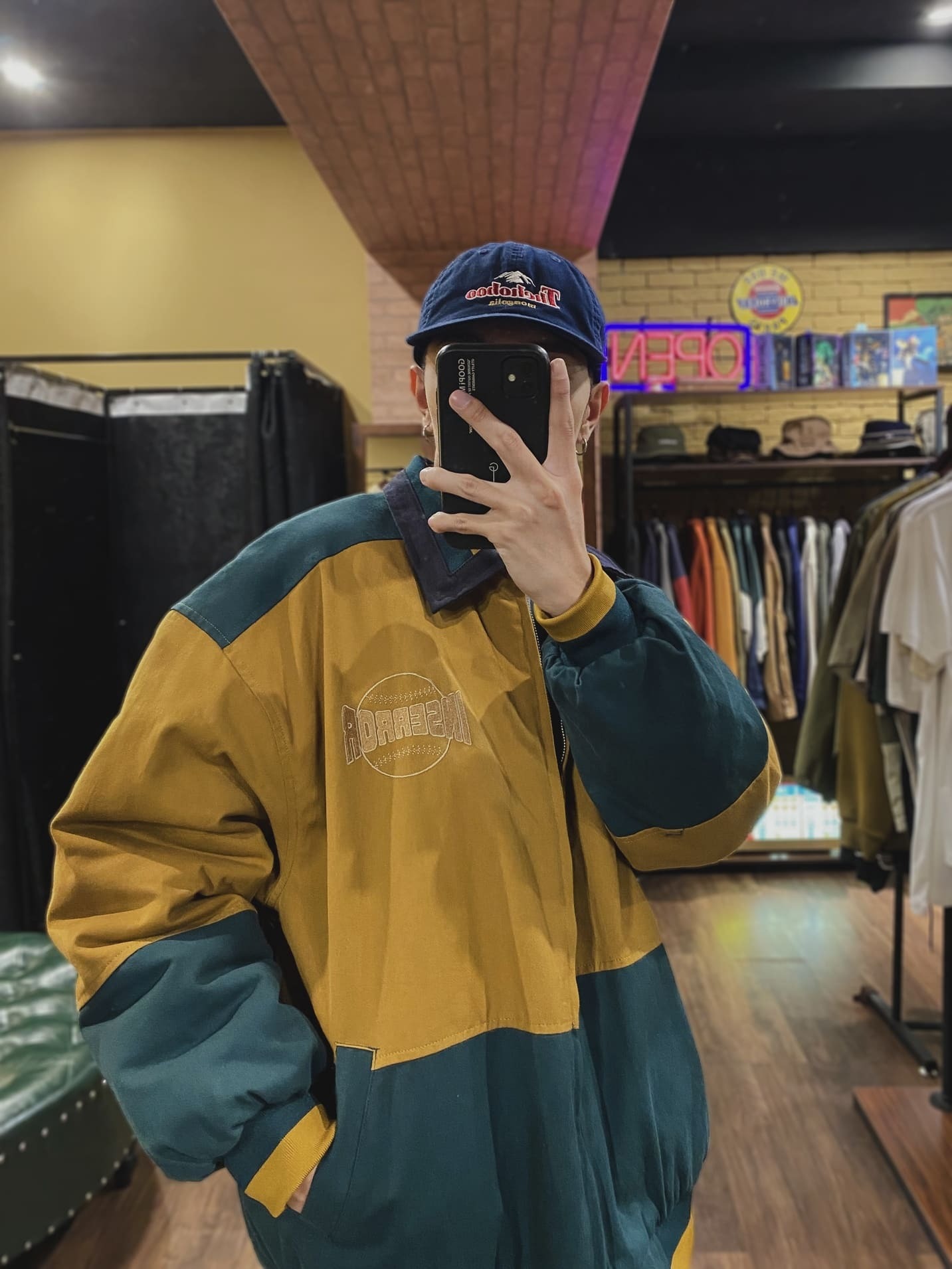 美式復古撞色刺繡外套