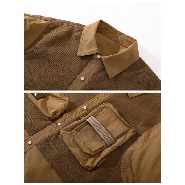 工裝異材質襯衫外套