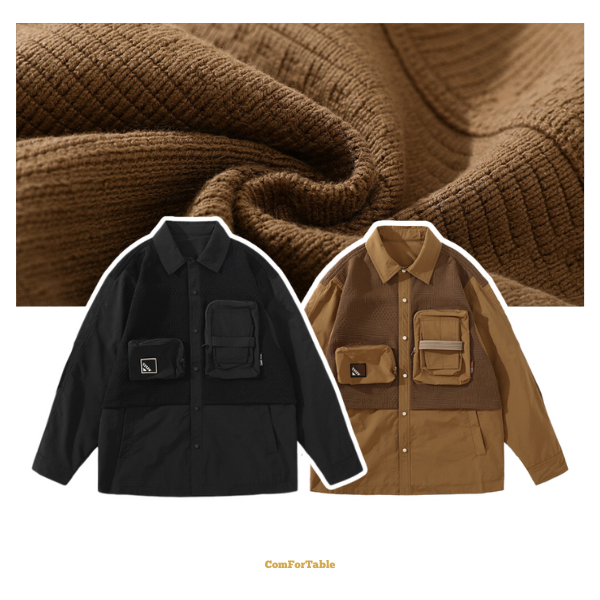 工裝異材質襯衫外套
