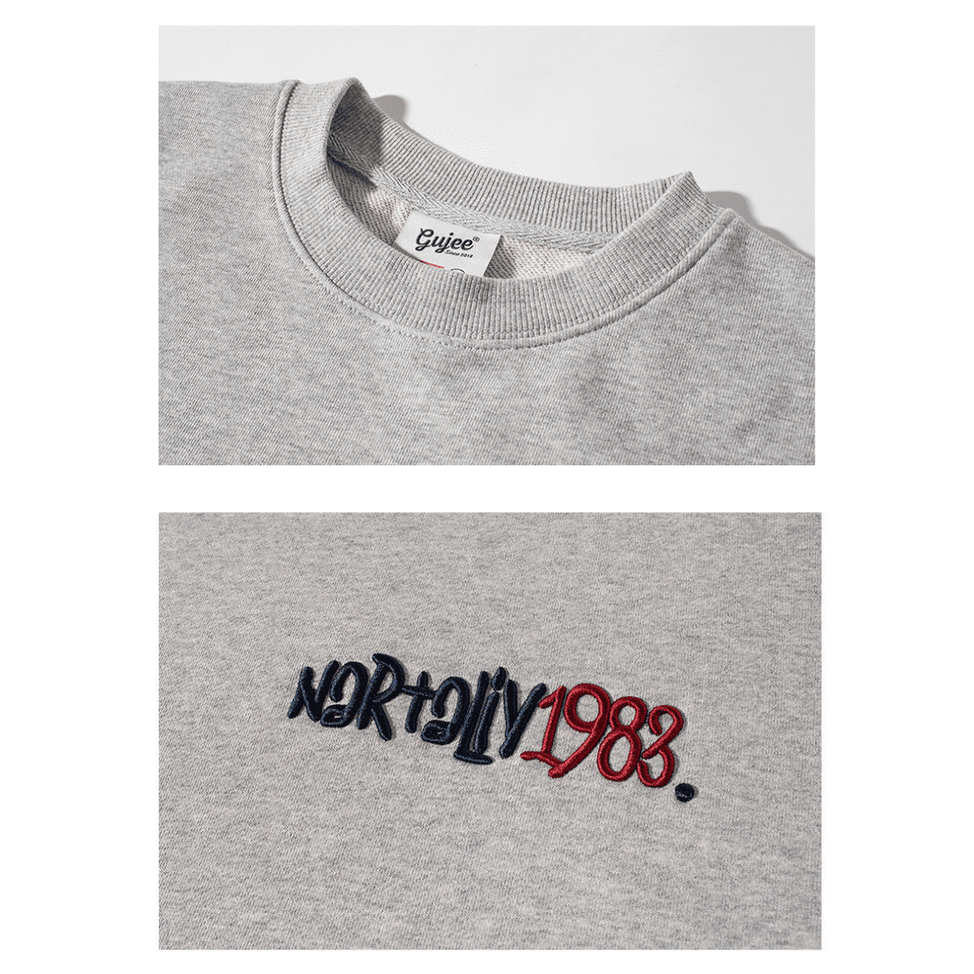 刺繡字母舒適大學TEE