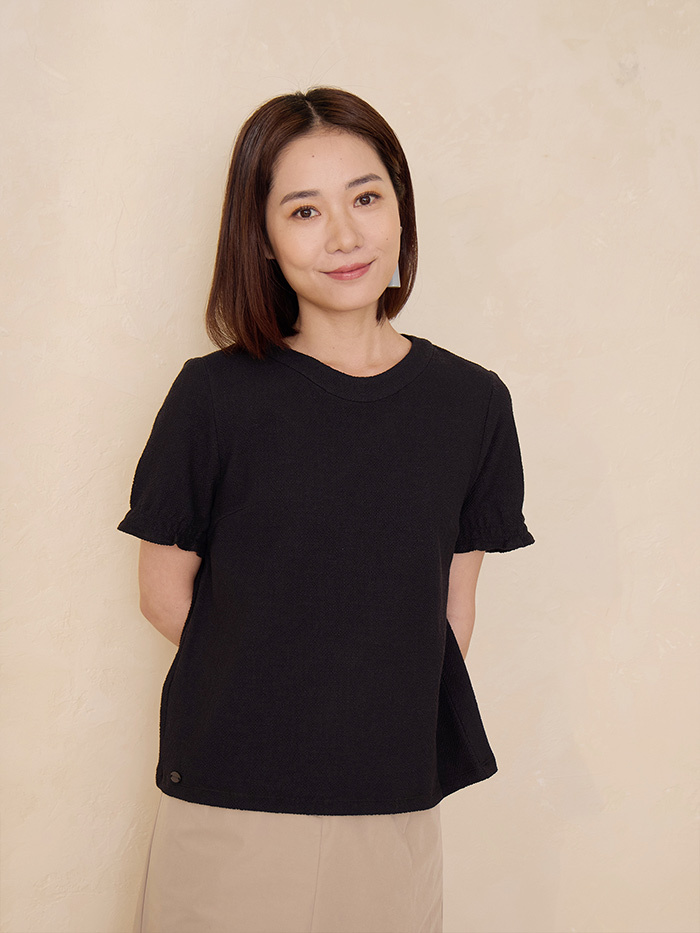 圓領花擺短袖-夜色