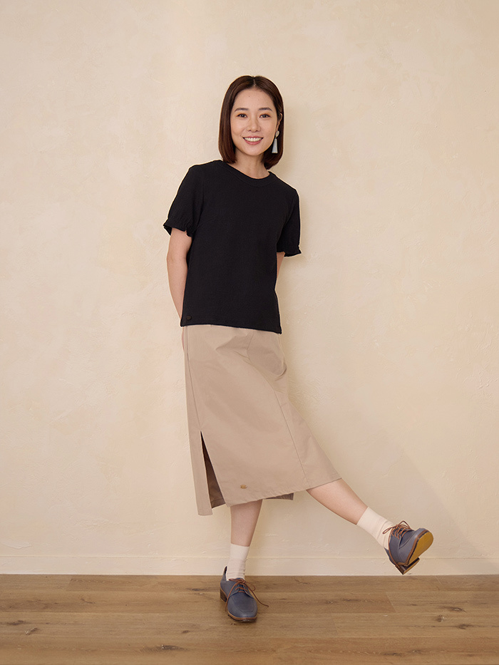 圓領花擺短袖-夜色