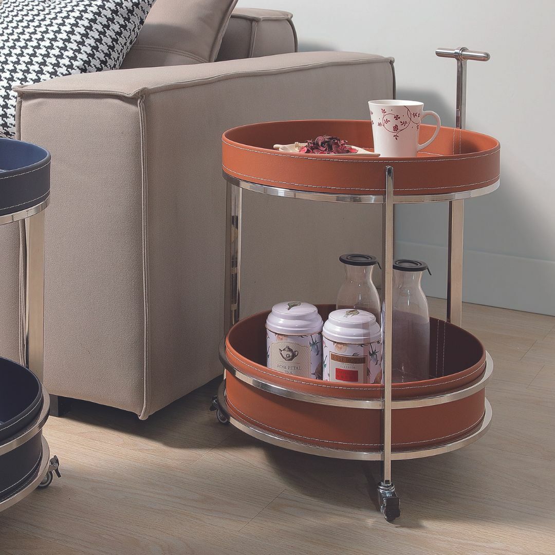 鄧恩︱馬鞍皮推車小茶几