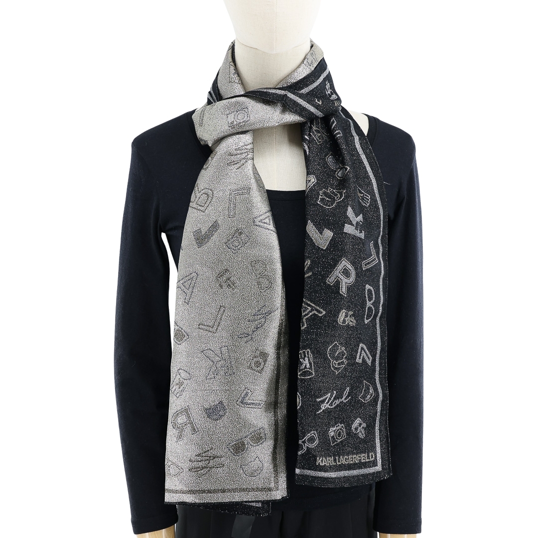 Circle Scarf Karl Lagerfeld Silk Scarf KARL LAGERFELD PRE-OWNED