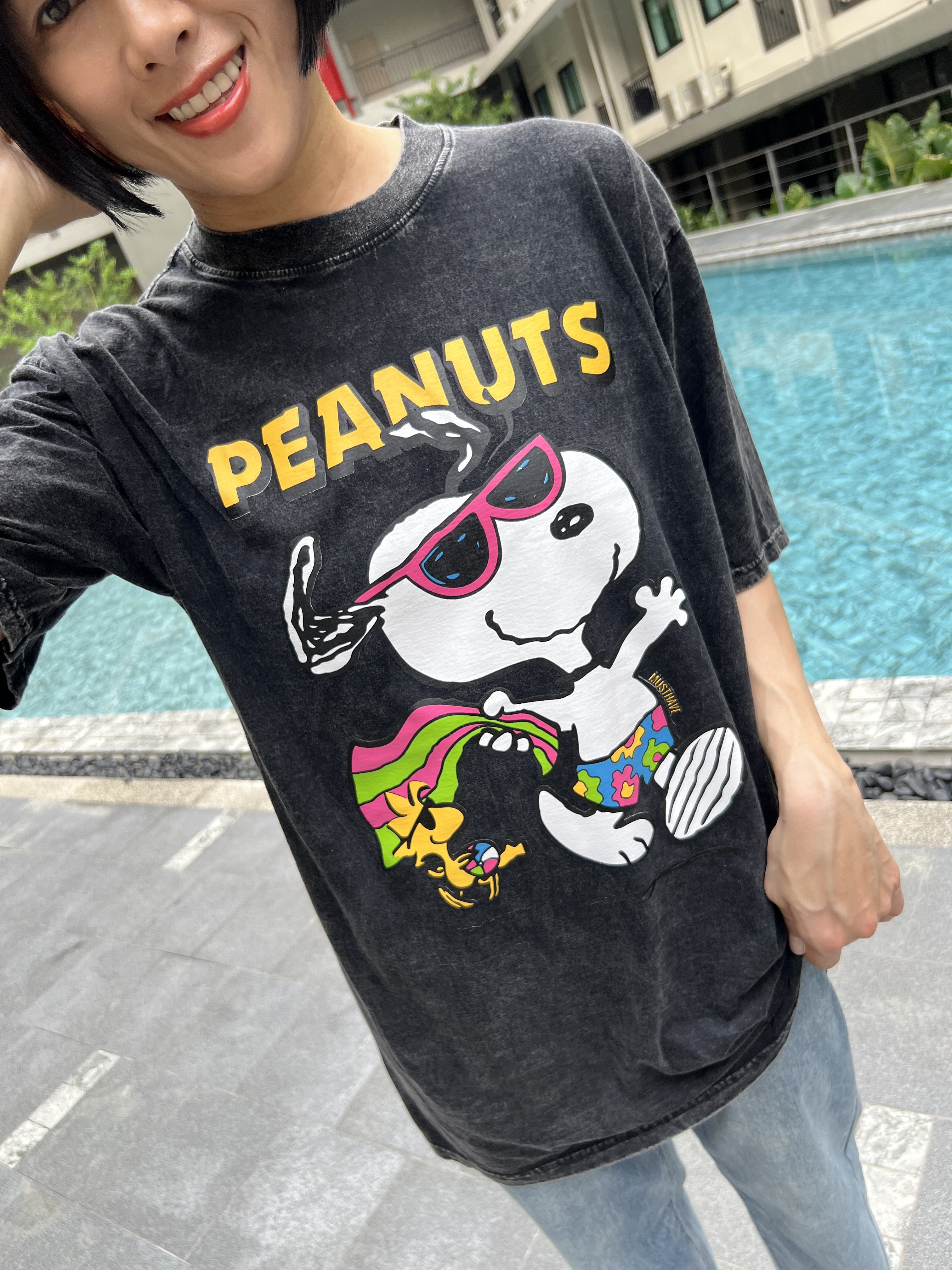 泰國水洗棉墨鏡史努比T