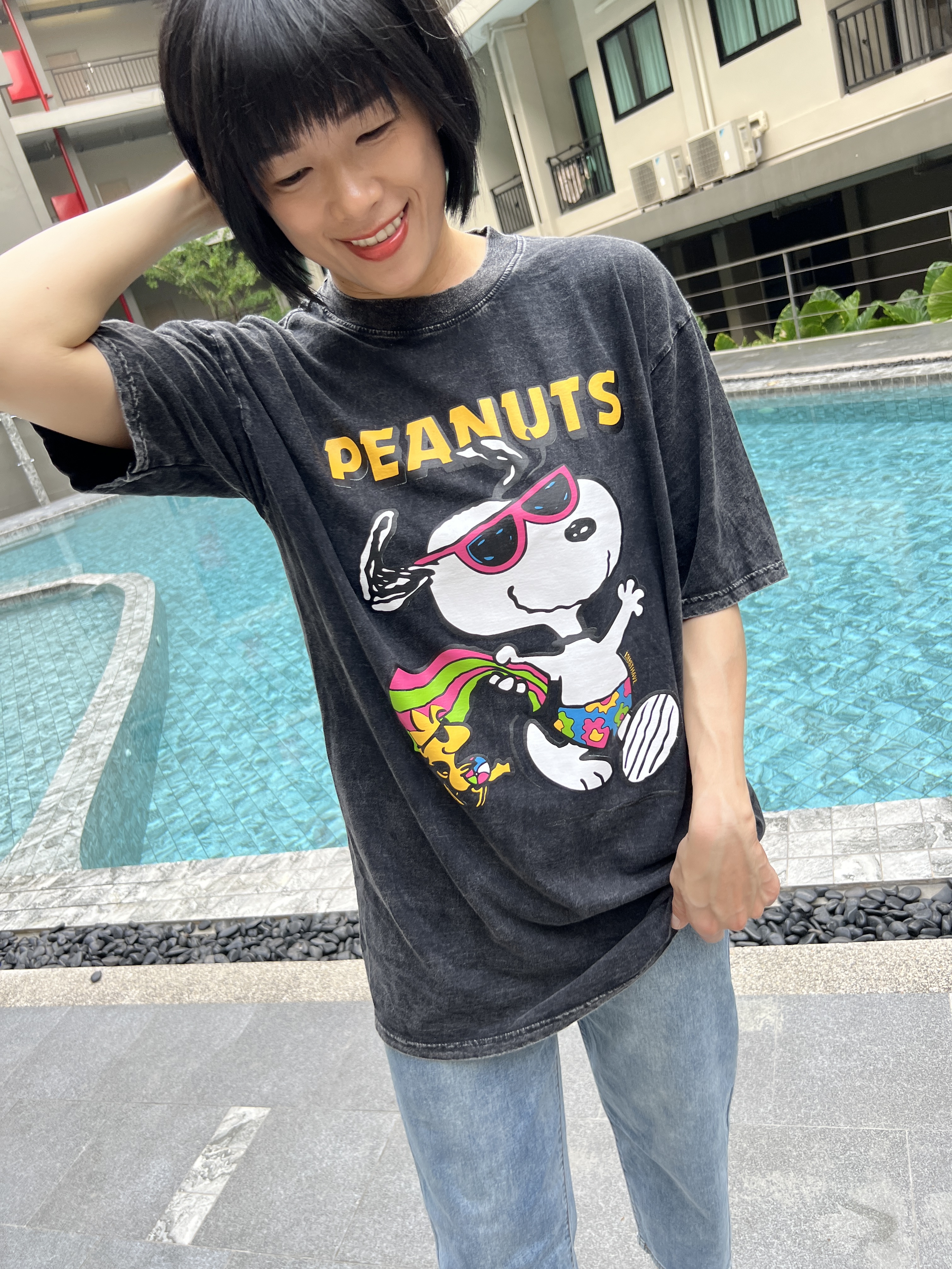 泰國水洗棉墨鏡史努比T