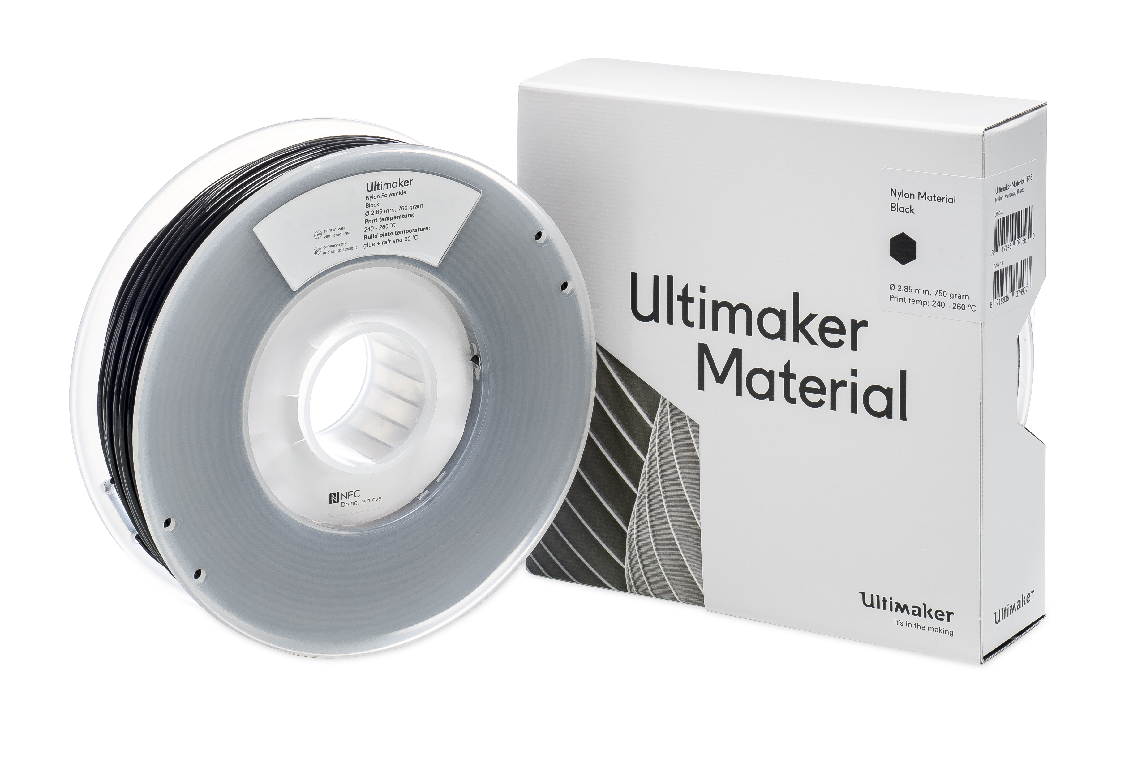 UltiMaker Nylon PAX 3D 打印膠條 2.85毫米 750g