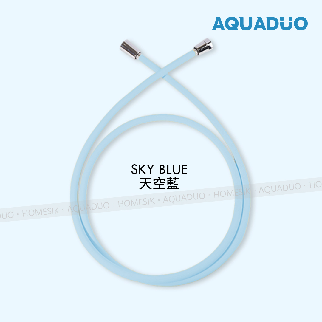 AQUADUO 防霉抗菌防纏結花灑水喉 水管 (1.5米)-天空藍 PVC-SKY