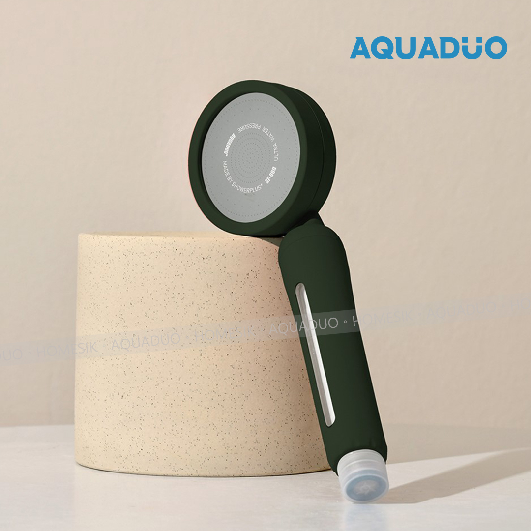 AQUADUO 花系深綠 除氯增壓沐浴過濾花灑頭 (連濾芯1件) SF-S580-DGR