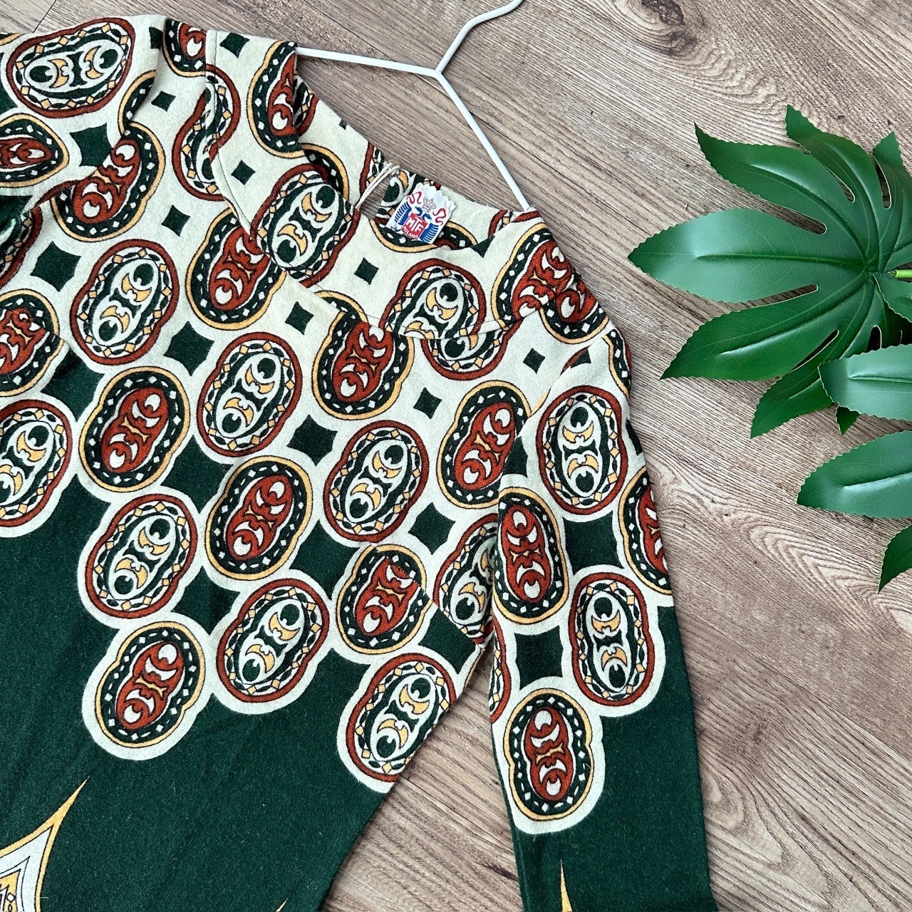 意大利製復古印花圖案長袖上衣