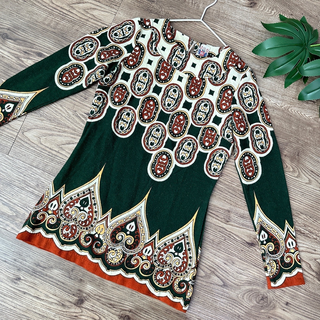 意大利製復古印花圖案長袖上衣