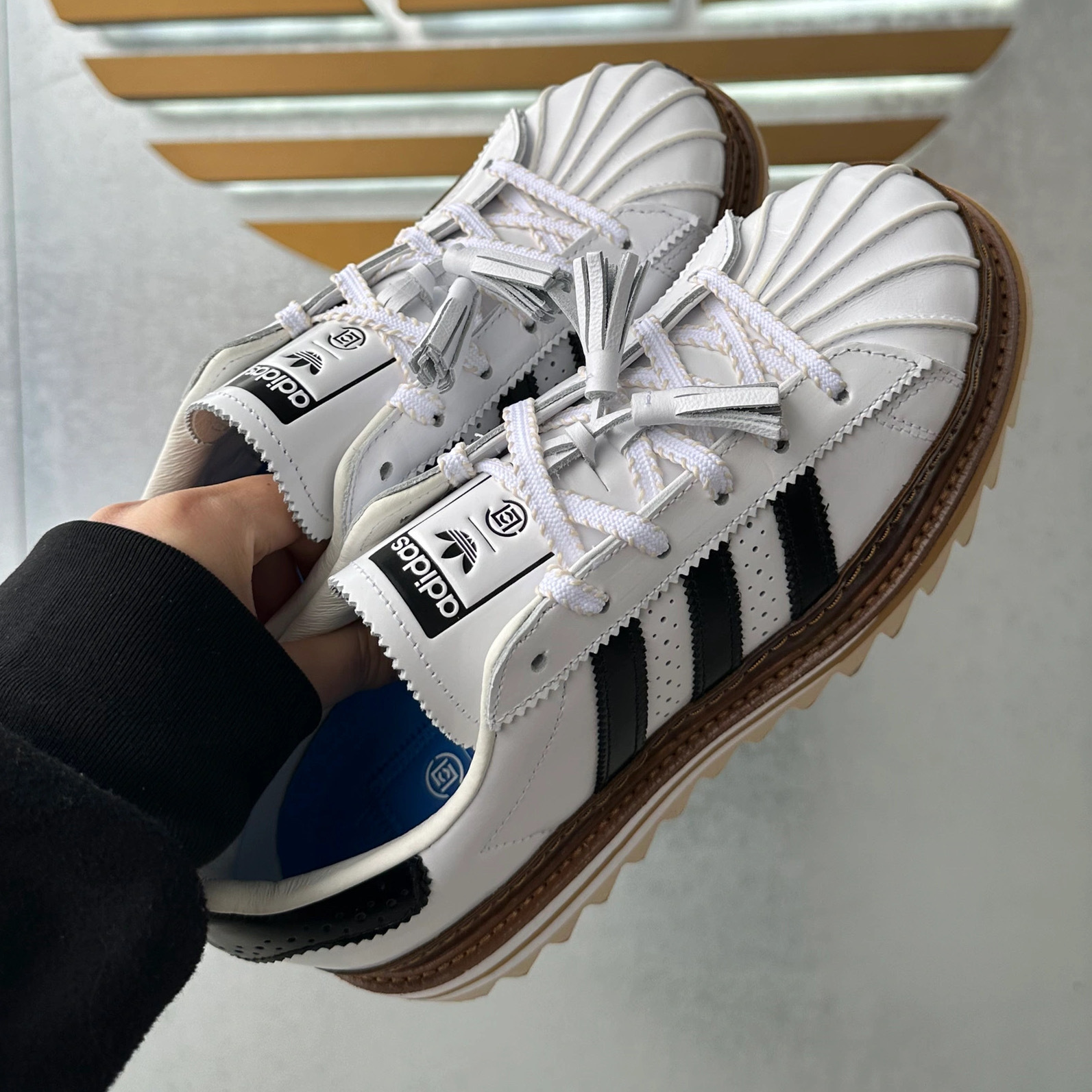 聯名款ADIDAS SUPERSTAR X CLOT 陳冠希英倫風牛津鞋貝殼鞋鋸齒底