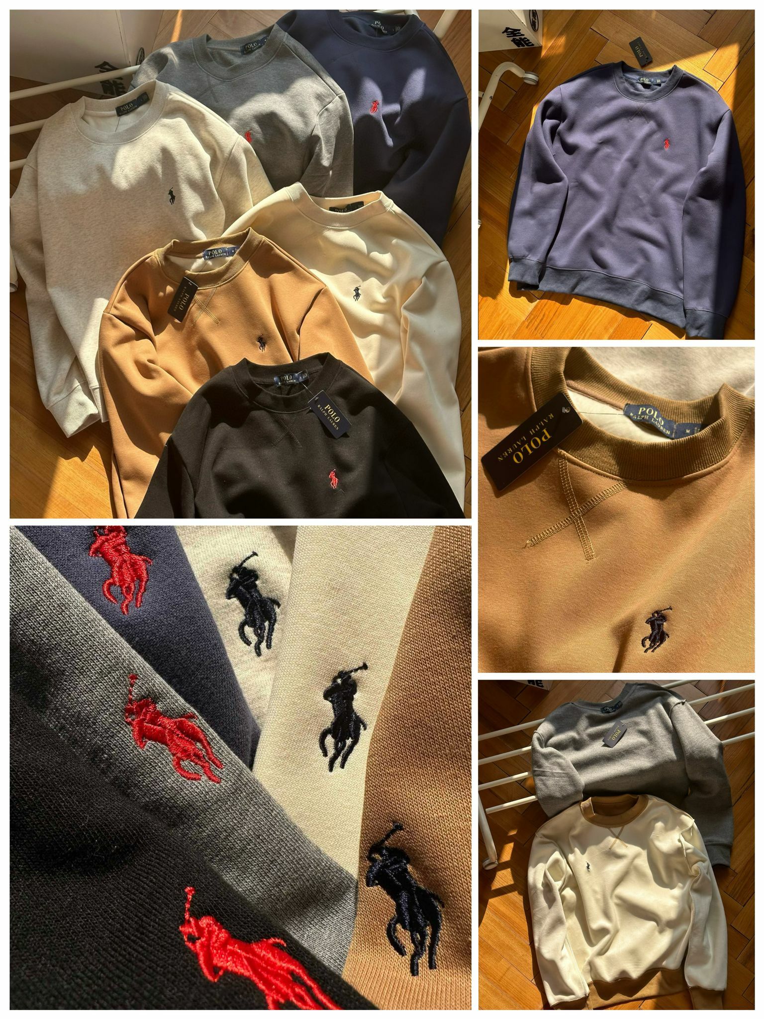 Polo 基礎Logo刺繡 拉絨圓領衛衣 男女同款🇷🇺-2400342