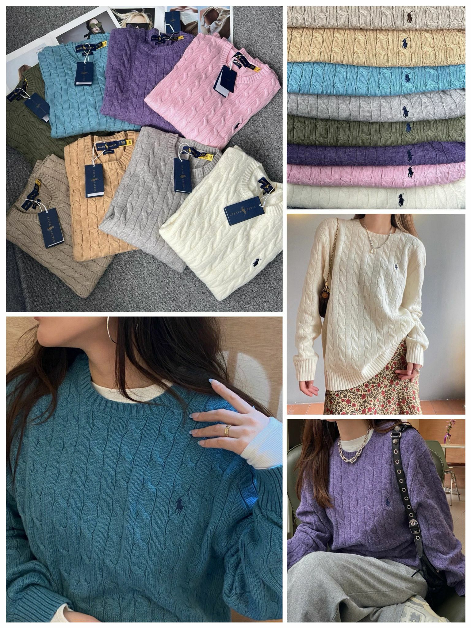 R*alph L*auren 胸前經典戰馬logo刺繡長袖針織毛衣-2400343