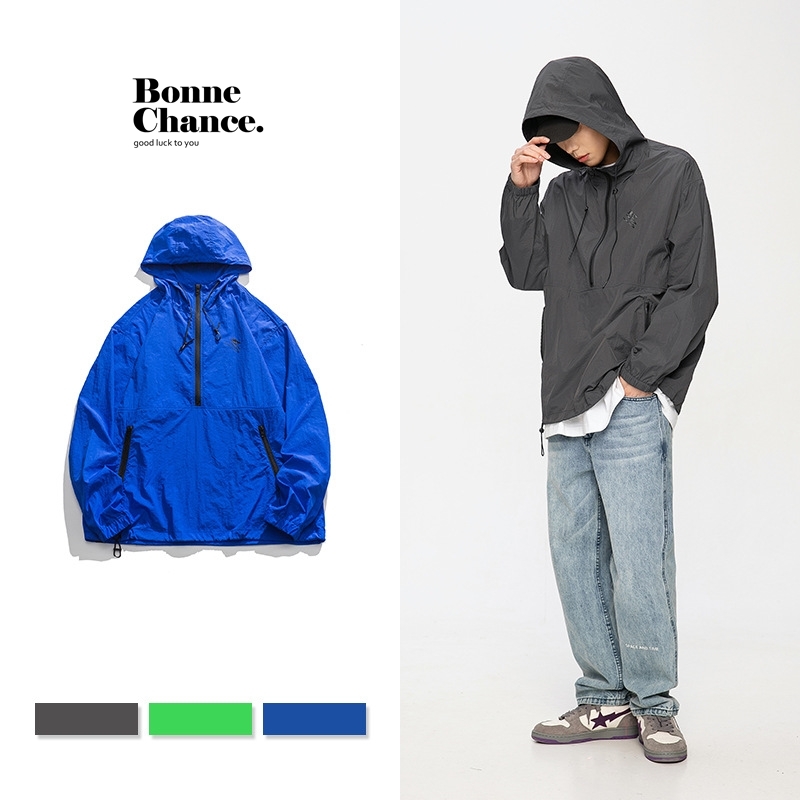 3M02 輕薄工裝感拉鍊連帽上衣 三色