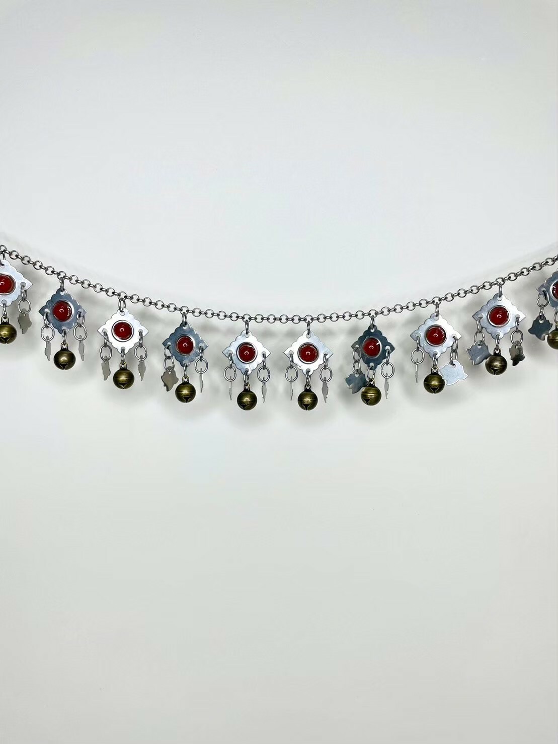 H3-紅瑪瑙單層鈴鐺鏈條186cm