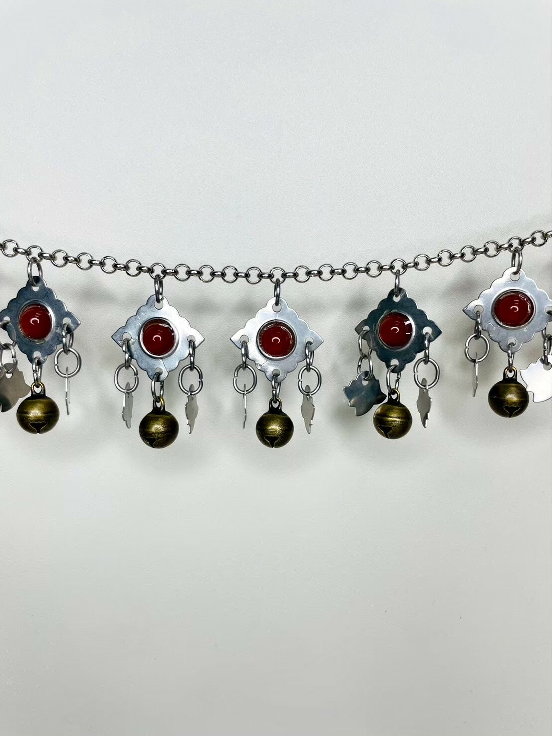 H3-紅瑪瑙單層鈴鐺鏈條186cm