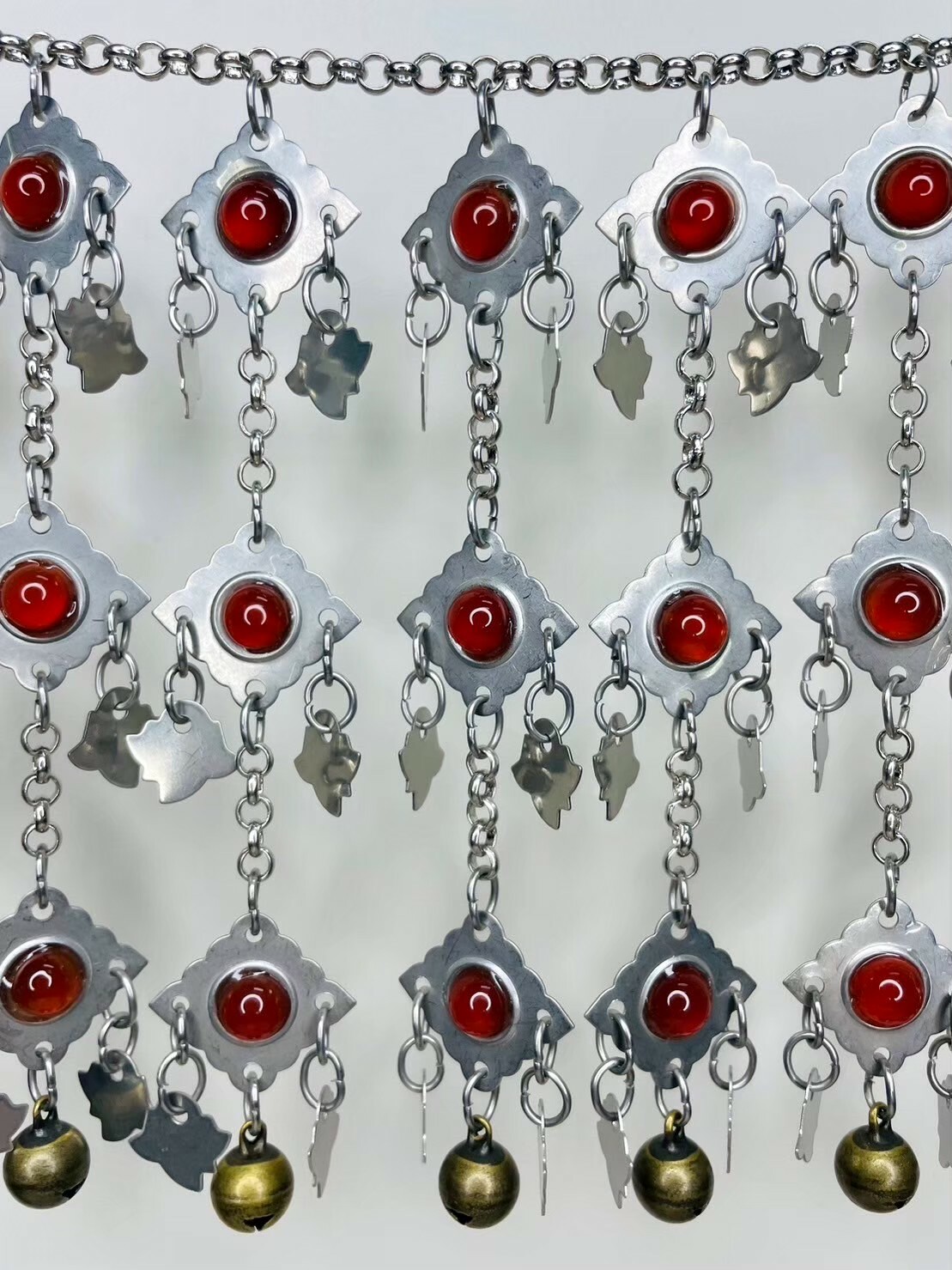 H6-紅瑪瑙三層鈴鐺鏈條122cm