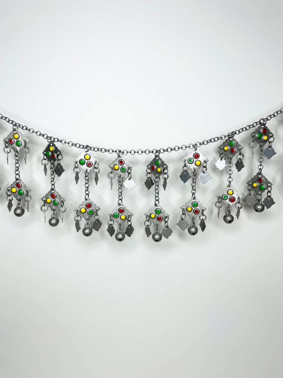 J3-全焊接紅黃綠雙層鈴鐺鏈條125cm