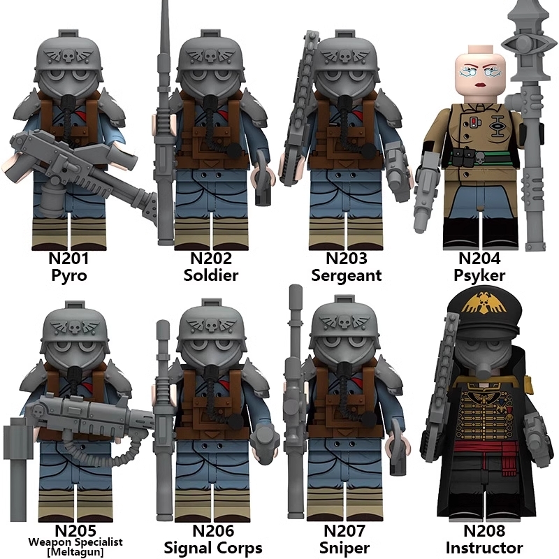 8 PCS / LOT MOC 40K Death Korps of Krieg Minifigs Minifigures Fit Lego N201-208