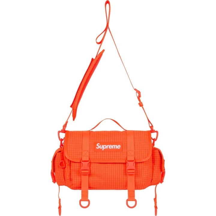Supreme 24SS Mini Duffle Bag 3M反光格紋圓筒包5.5L 螢光橘