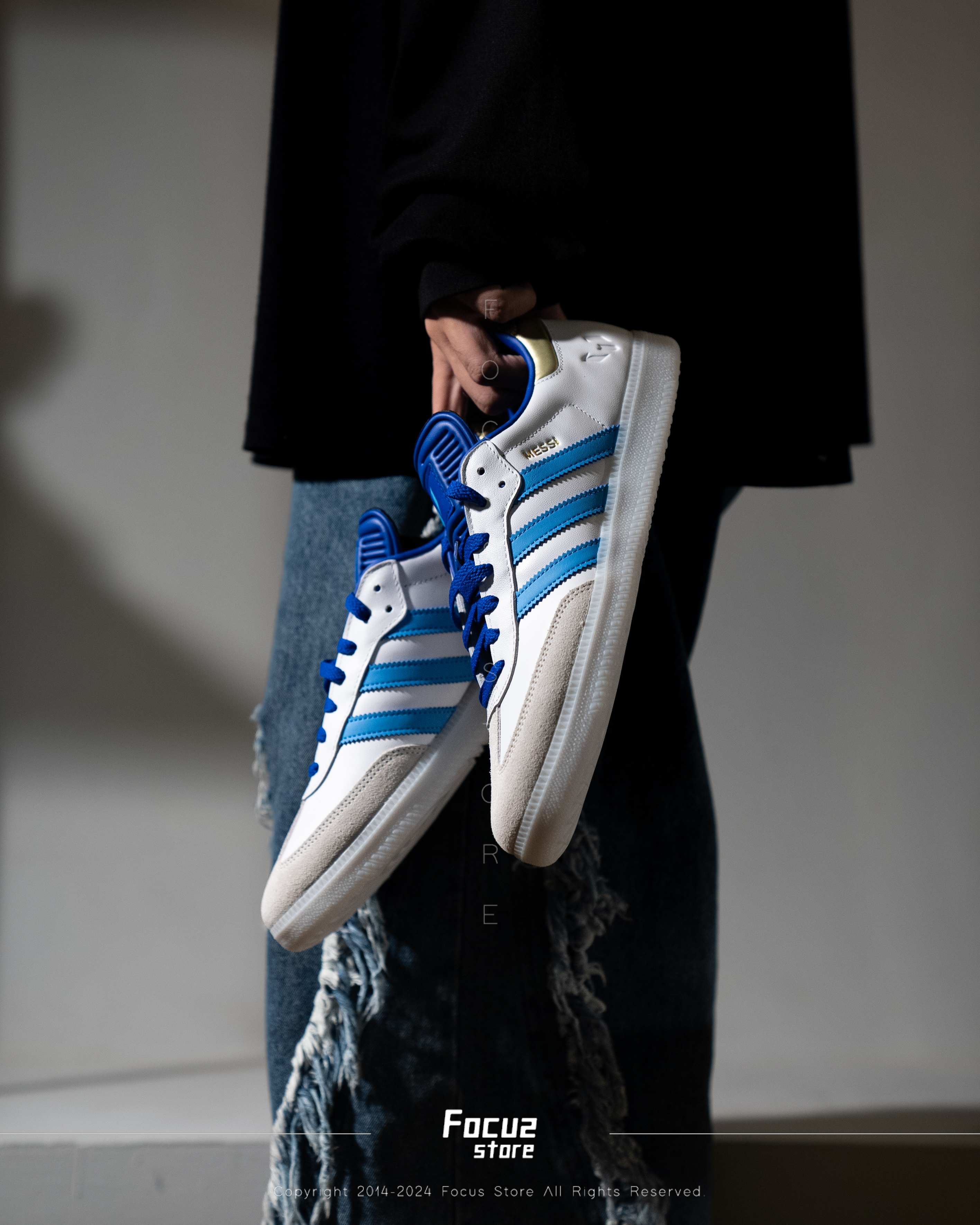 【Focus Store】現貨秒發 Lionel Messi x Samba Indoor "Spark Gen10s" 白藍金 ID3550