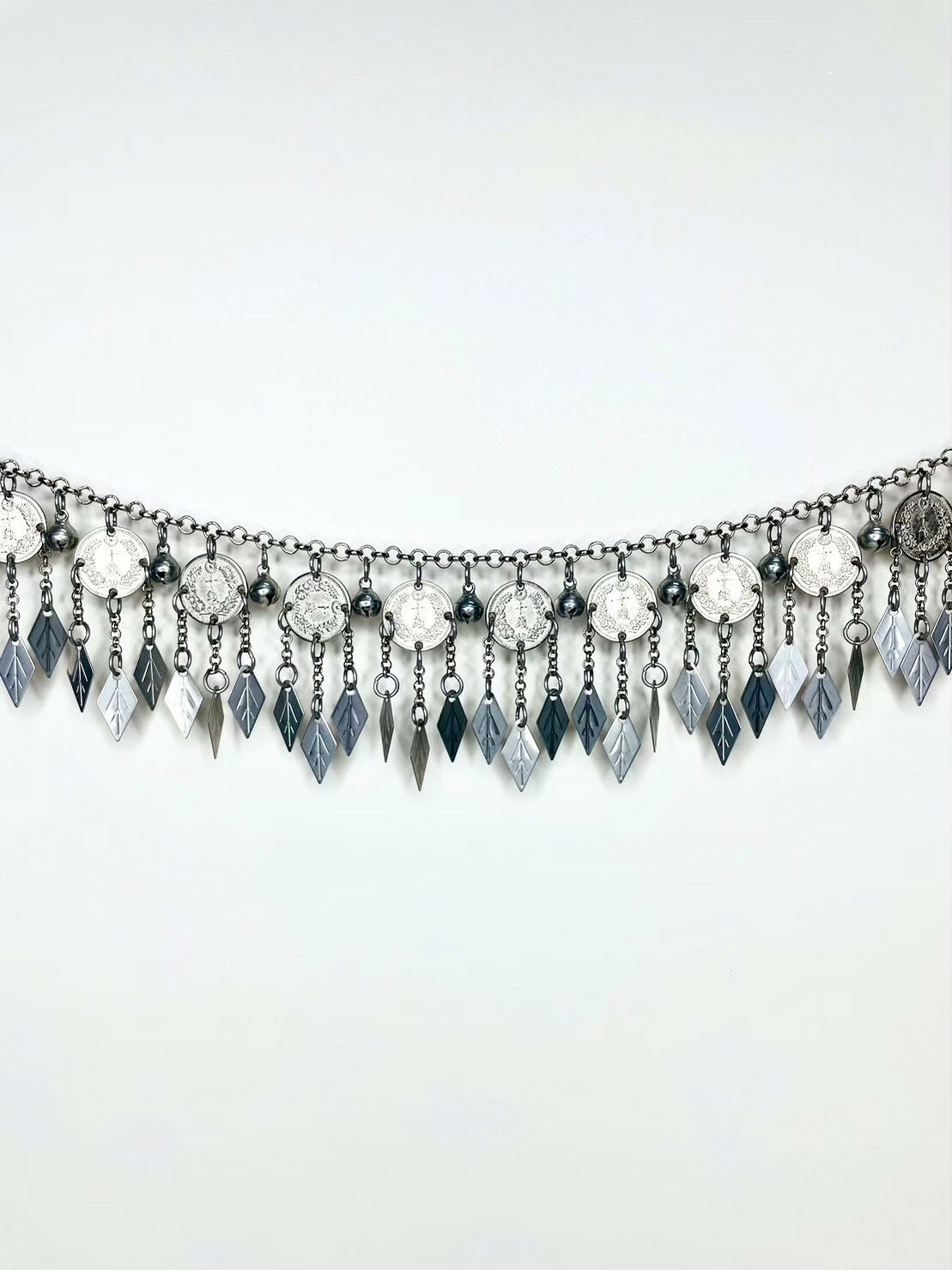 R4-(短)十錢菱形葉片單層鈴鐺鏈條76cm