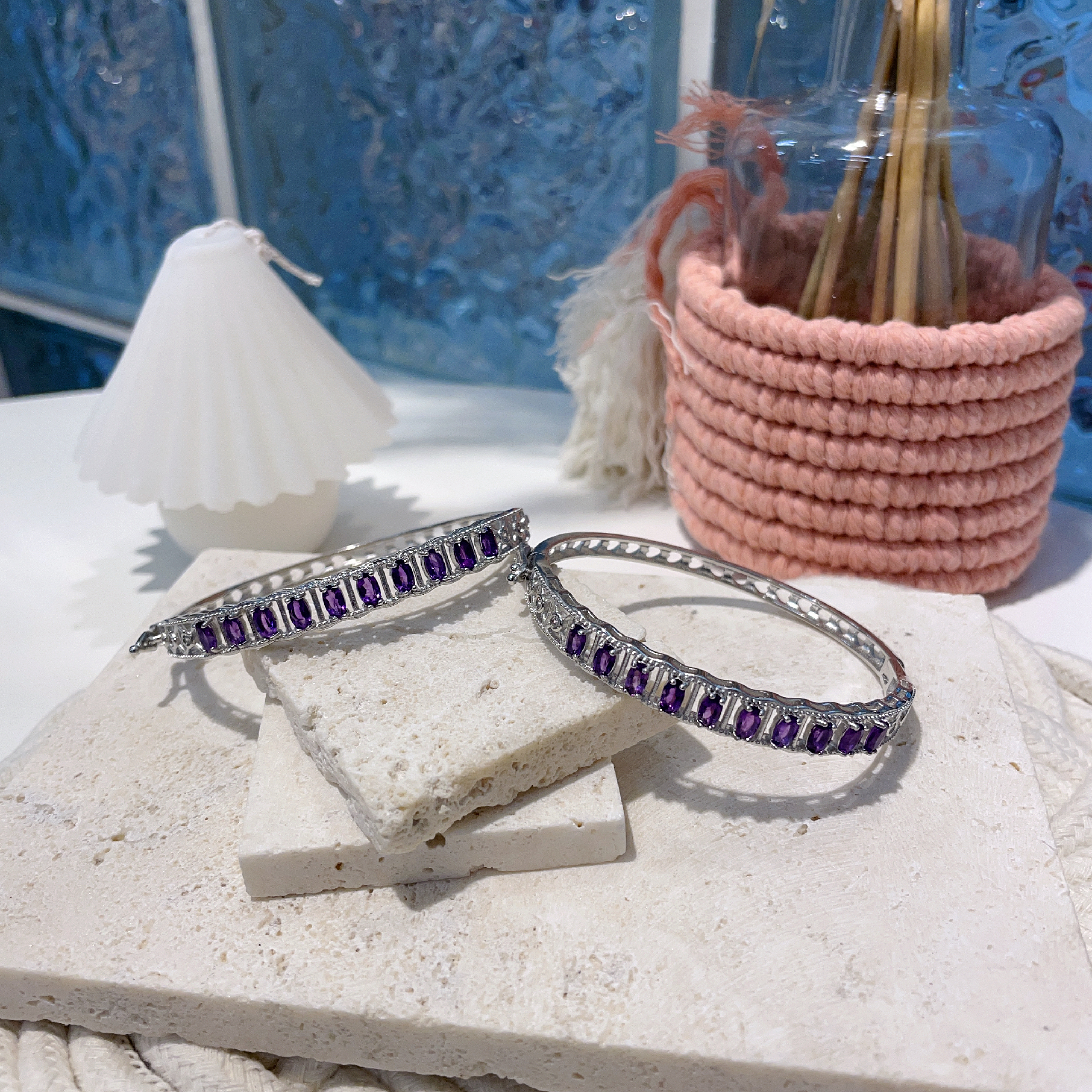 紫水晶排晶手鈪