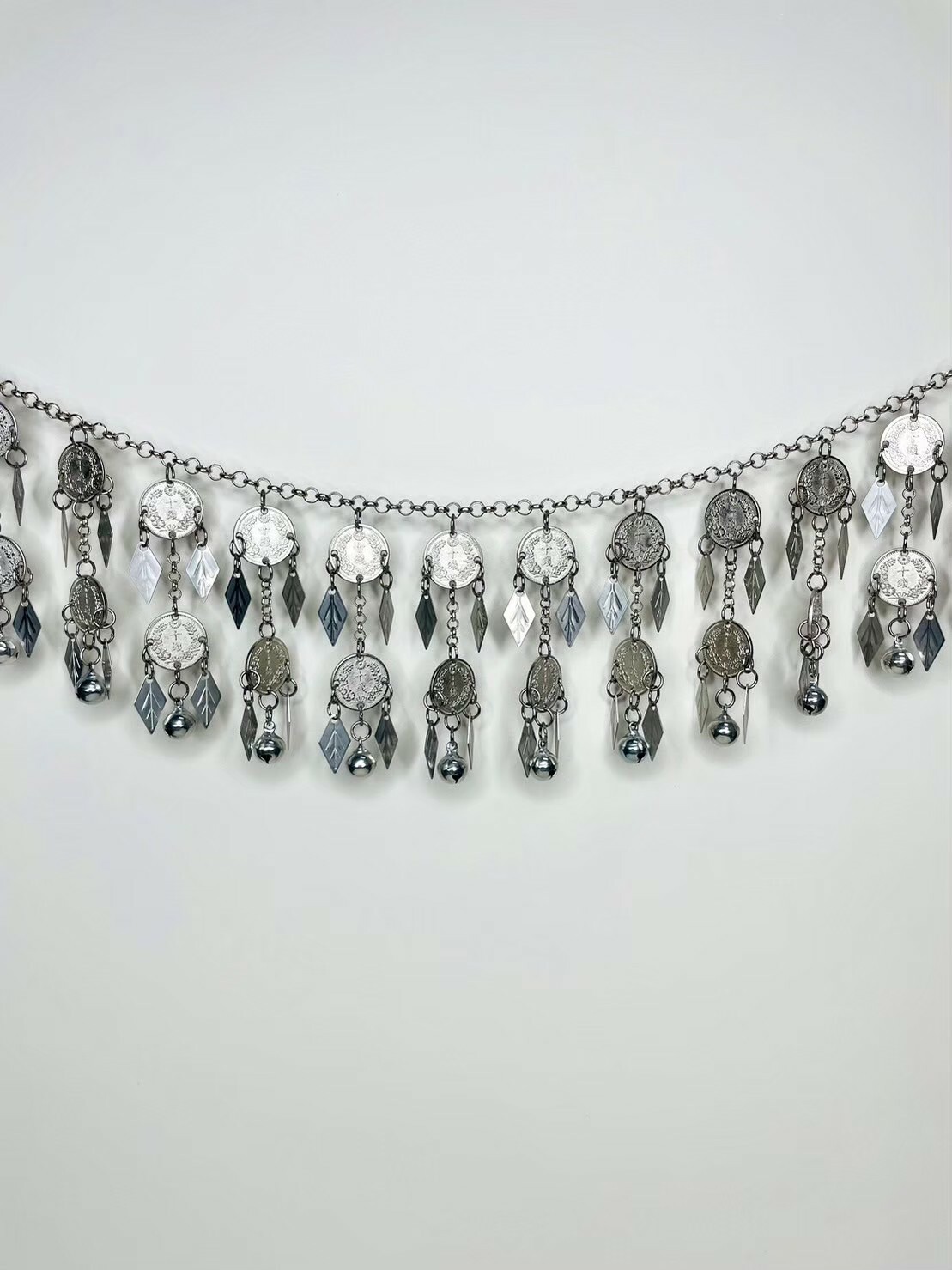 R7-十錢菱形葉片雙層鈴鐺鏈條122cm