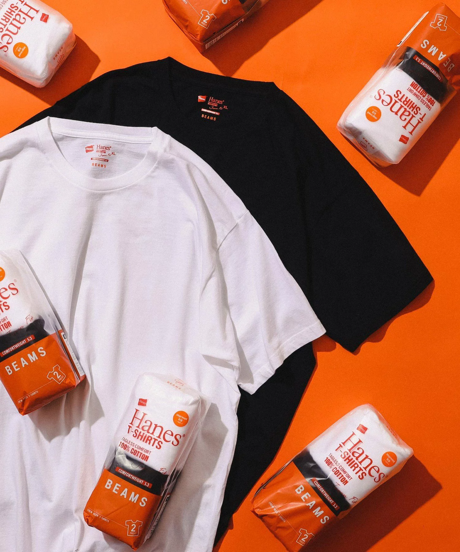 Hanes x BEAMS 別注 Japan Fit 2pack T-shirts