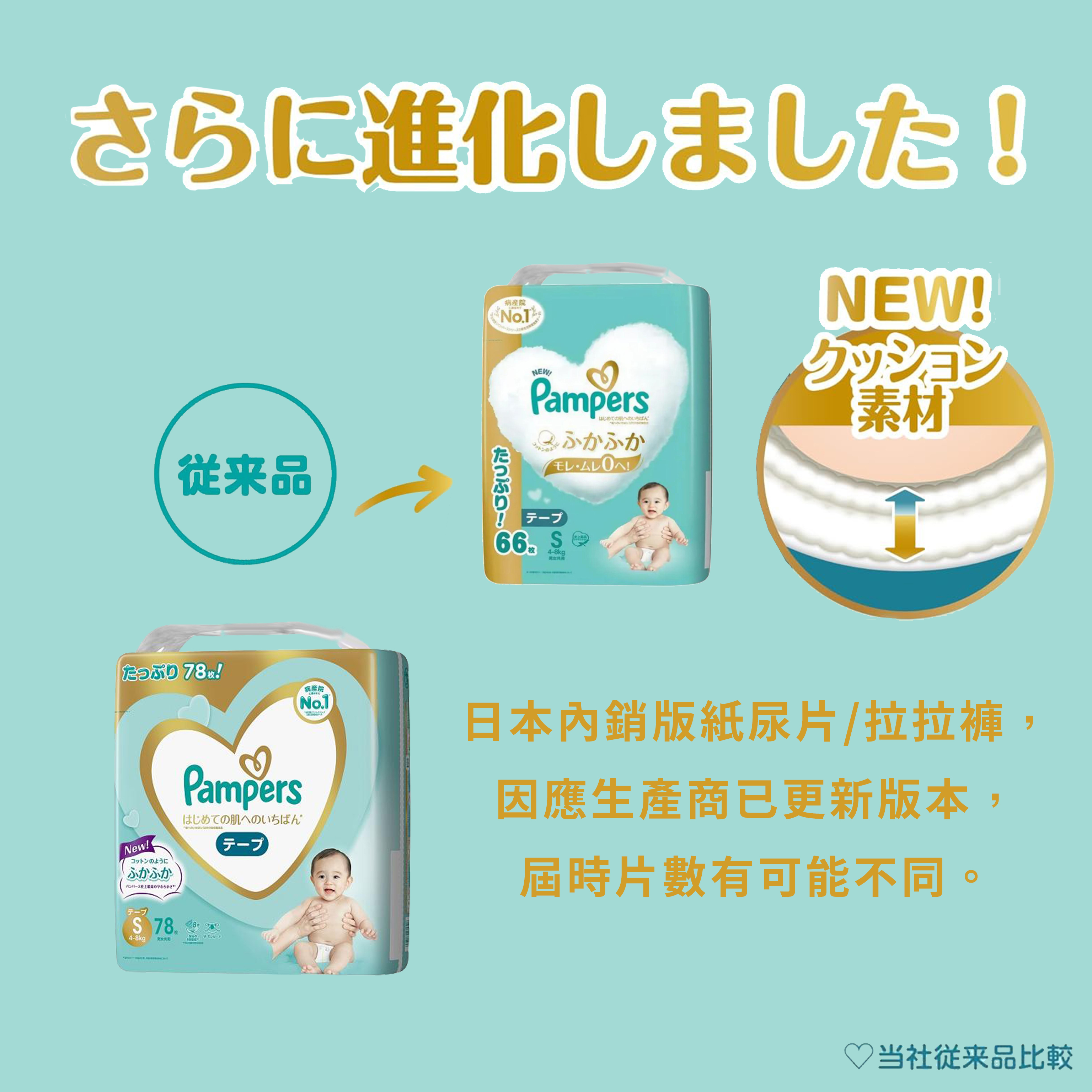 Pampers 幫寶適 - Pampers Ichiban 紙尿片 細碼 S66片 (日本本土版)