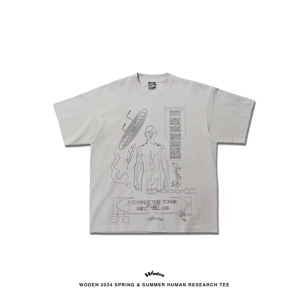WODEN 2024 Spring & Summer 002 Human research tee 灰色款