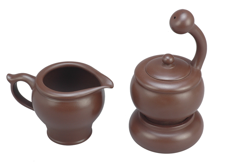 鹿港窯禮品館│茶道-紫砂陶-茶具組【沉思】禮盒