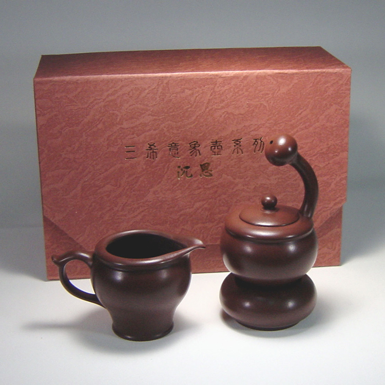 鹿港窯禮品館│茶道-紫砂陶-茶具組【沉思】禮盒