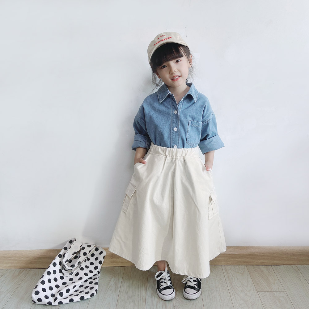 少量現貨 親子款 中性休閒牛仔襯衫 100-150cm