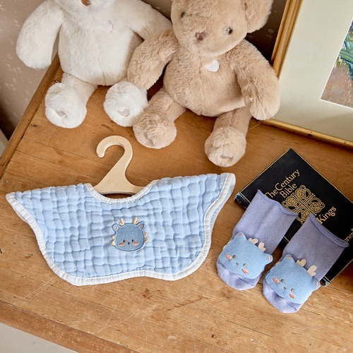 DOTFRIENDS六色棉花糖系列-8重紗布棉big波浪圍嘴