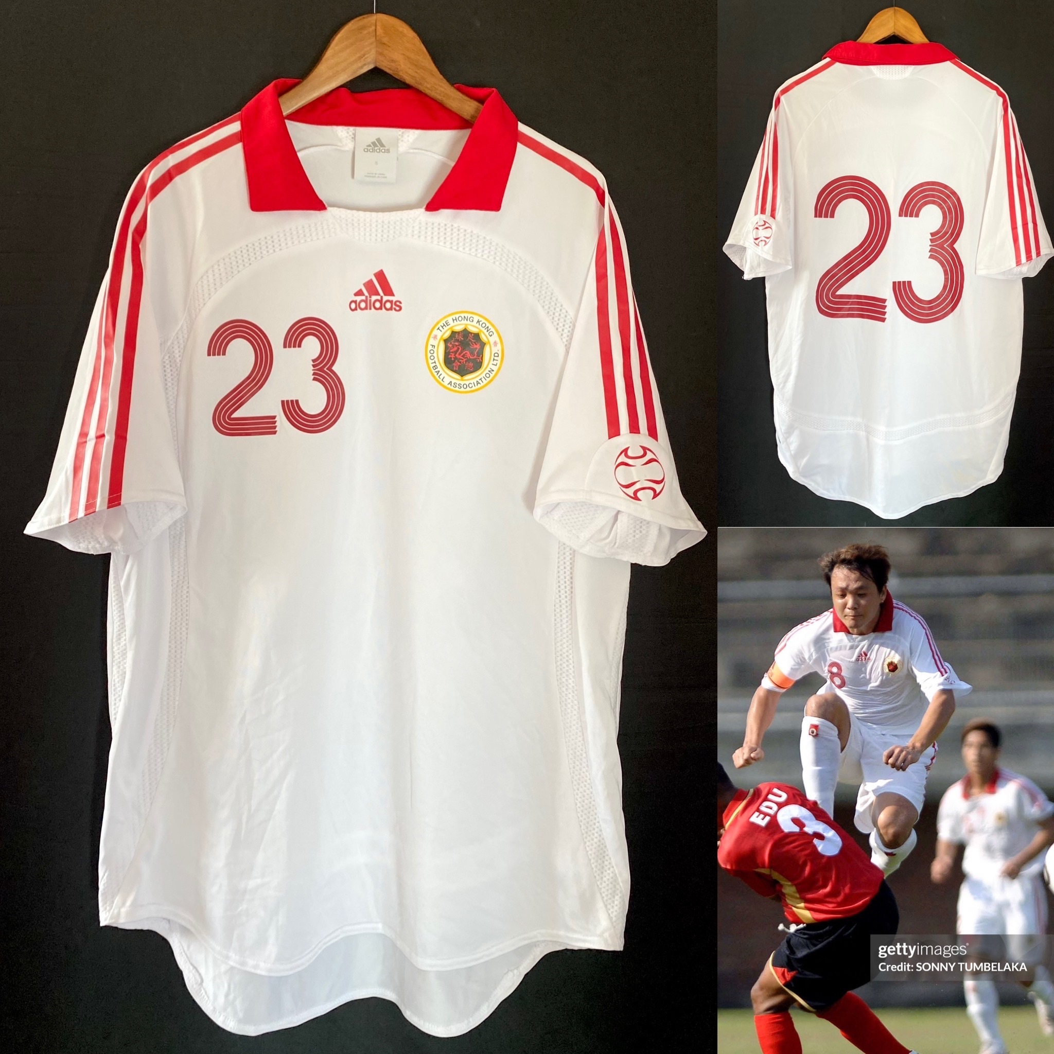 Hong Kong Football Team 2007 Adidas Away match worn shirt #23