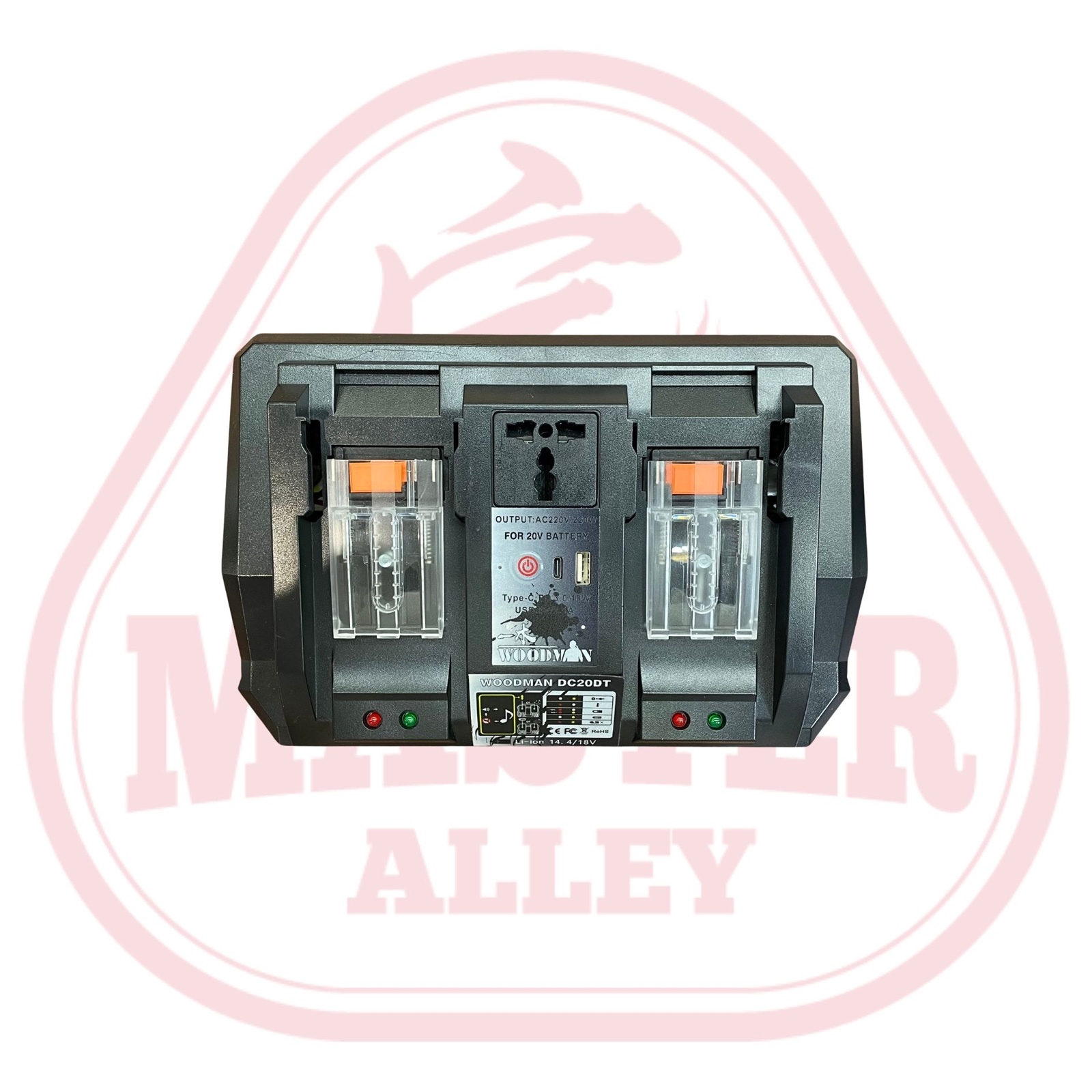 WM  WOODMAN  雙頭快充電器 DC20DT  3A + USB + TYPE C (18V+18V) (B)  $680 （Ｂ）
