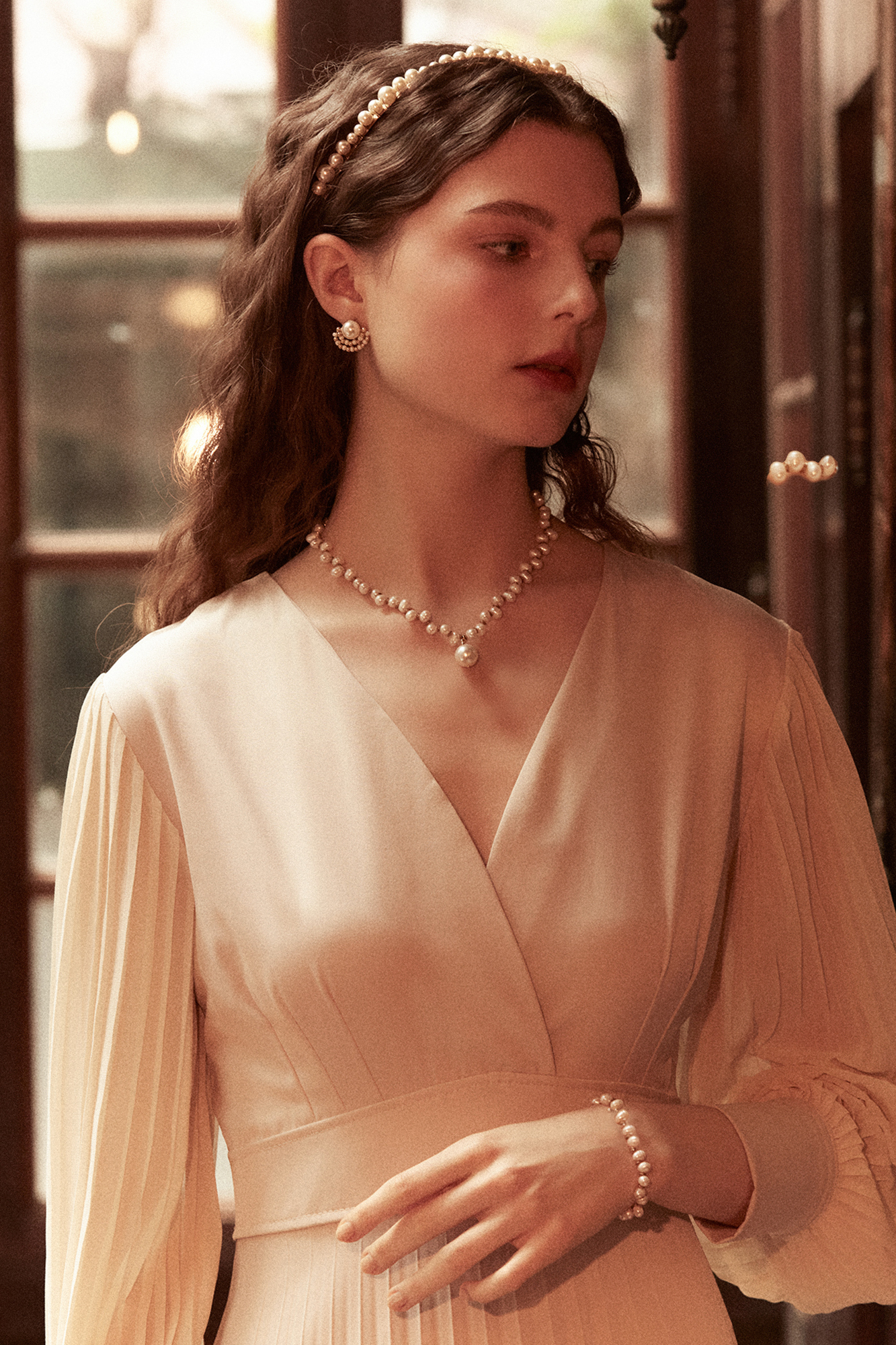 黃銅飾品,黃銅,氣質,百搭,手鍊,天然珍珠,