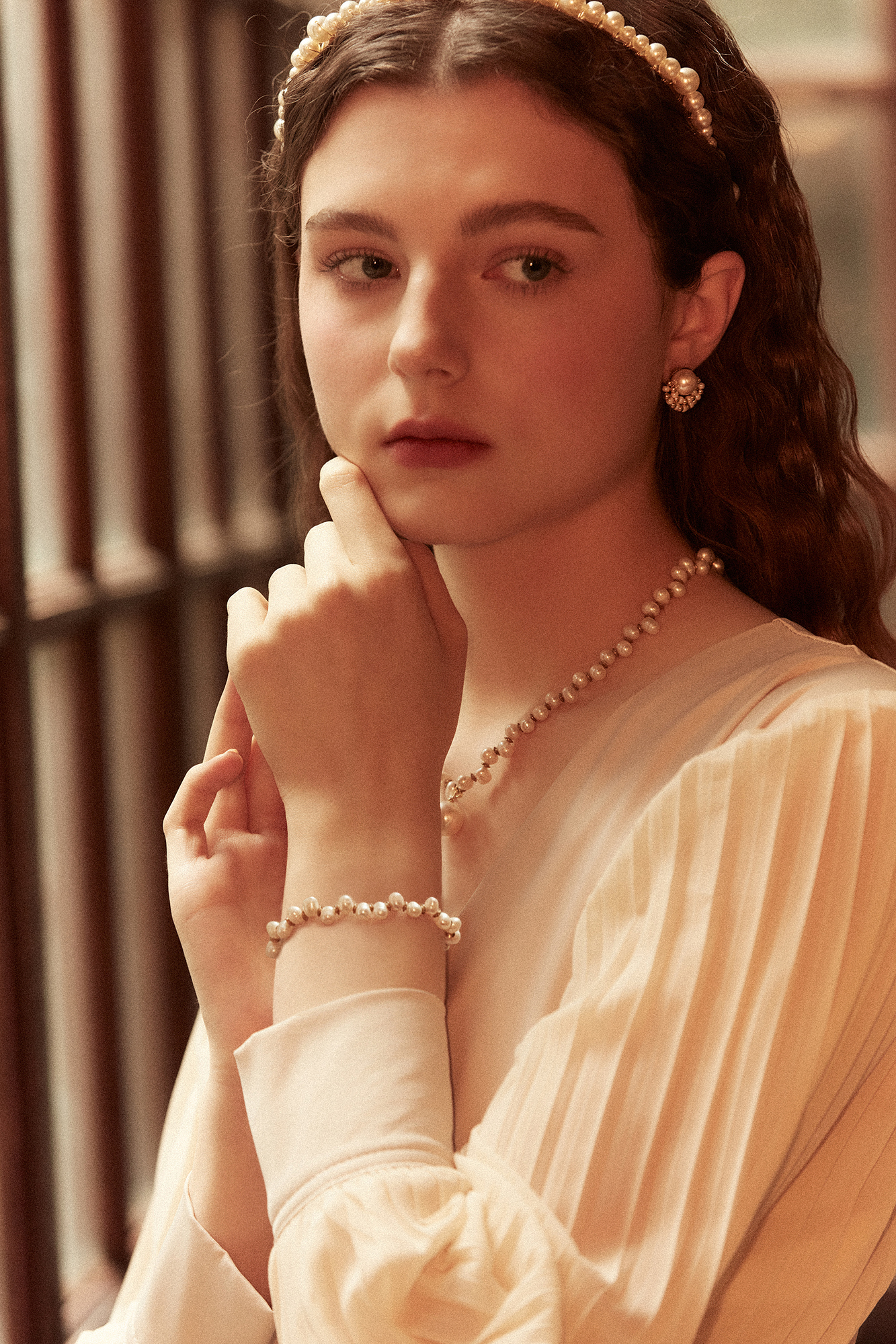 黃銅飾品,黃銅,氣質,百搭,手鍊,天然珍珠,