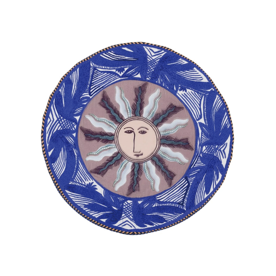 【Christian Lacroix】Zenith Fleuve 刺繡太陽圓形抱枕（預購）