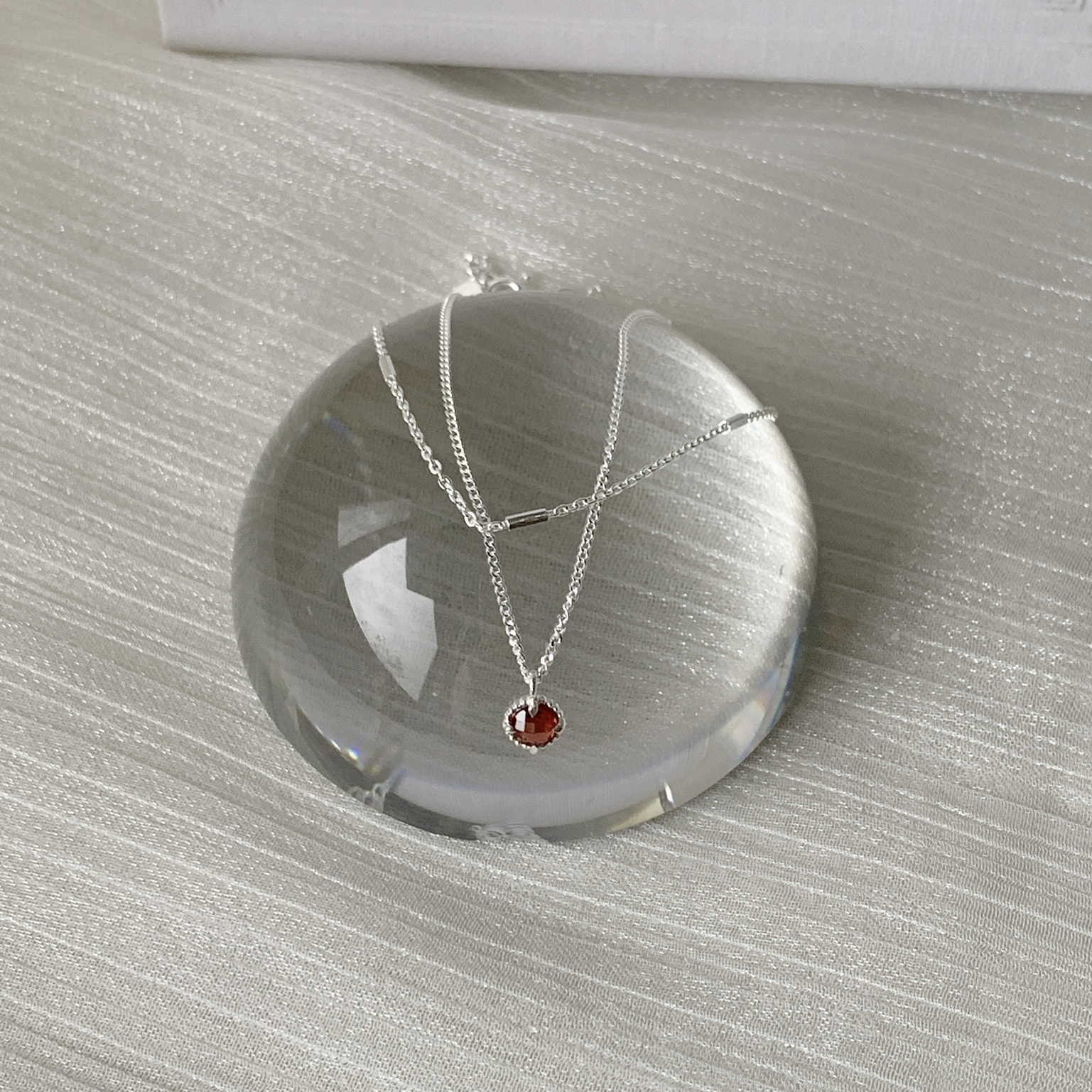 蛋撻石榴石雙層手鍊