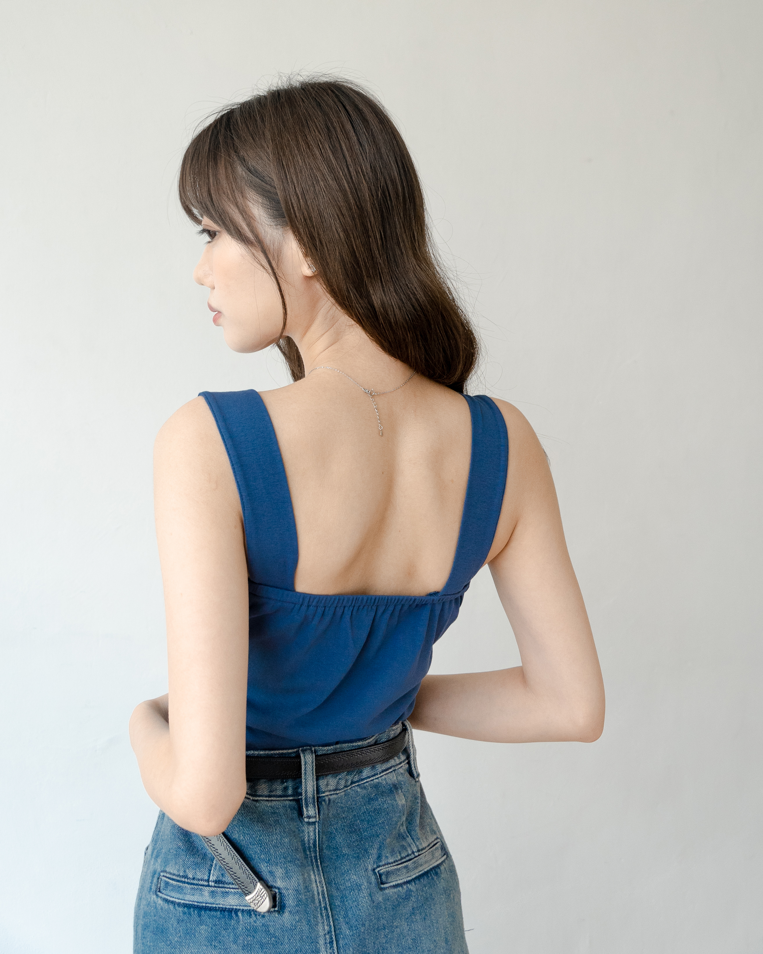 9834｜遮副乳系列～法式方領背心