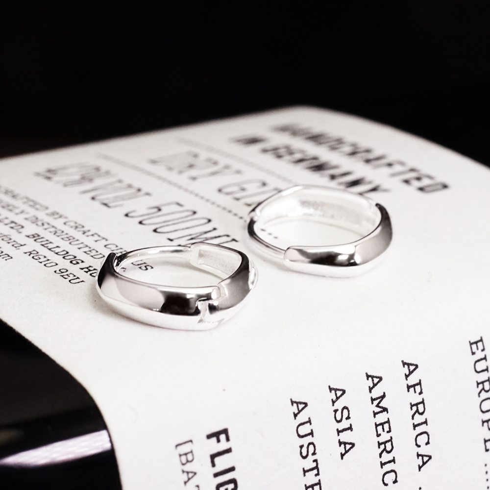 微光 易扣式 12mm 925純銀耳環 女生 男生 中性耳環