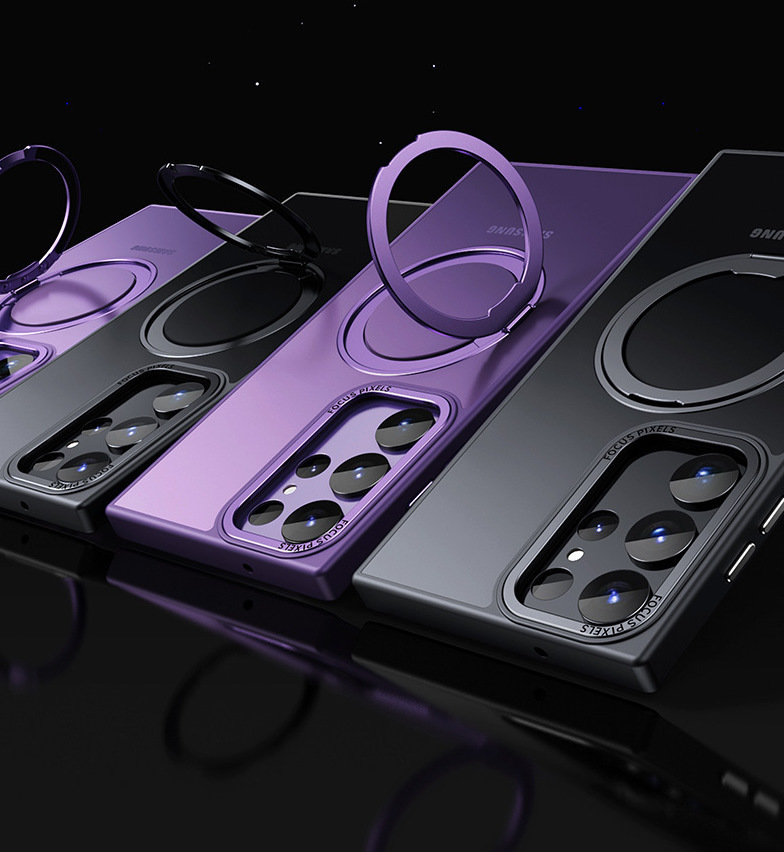 S25系列S24系列S23系列magsafe【360旋轉隱藏支架防摔殼】多角度調節支架 軍規防摔magsafe磁吸保護殼