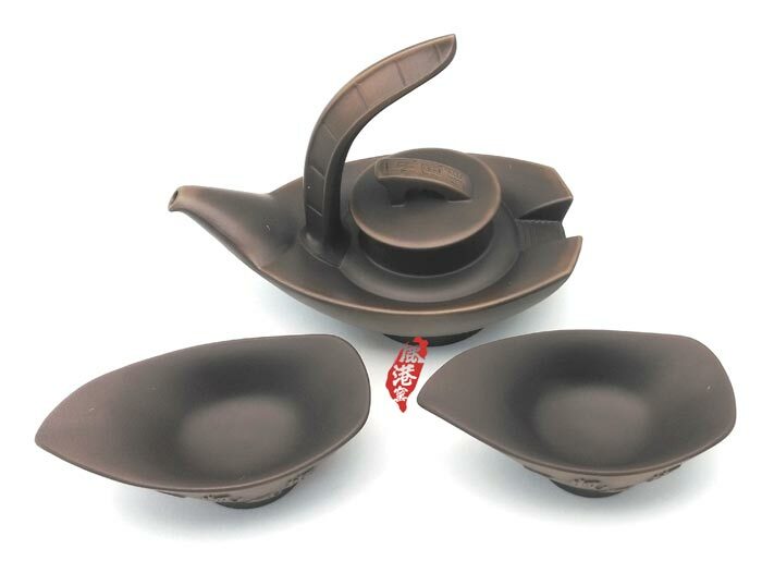 鹿港窯禮品館│紫砂陶-意象茶具組【一帆風順-一壺二杯】禮盒