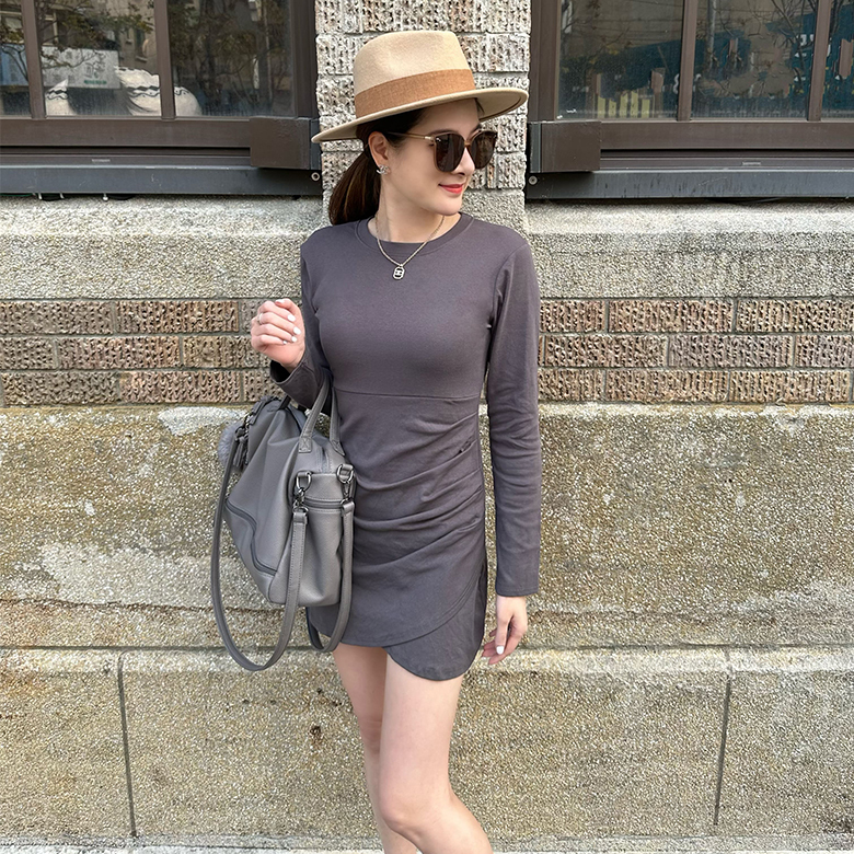 歐美抓皺棉質洋裝