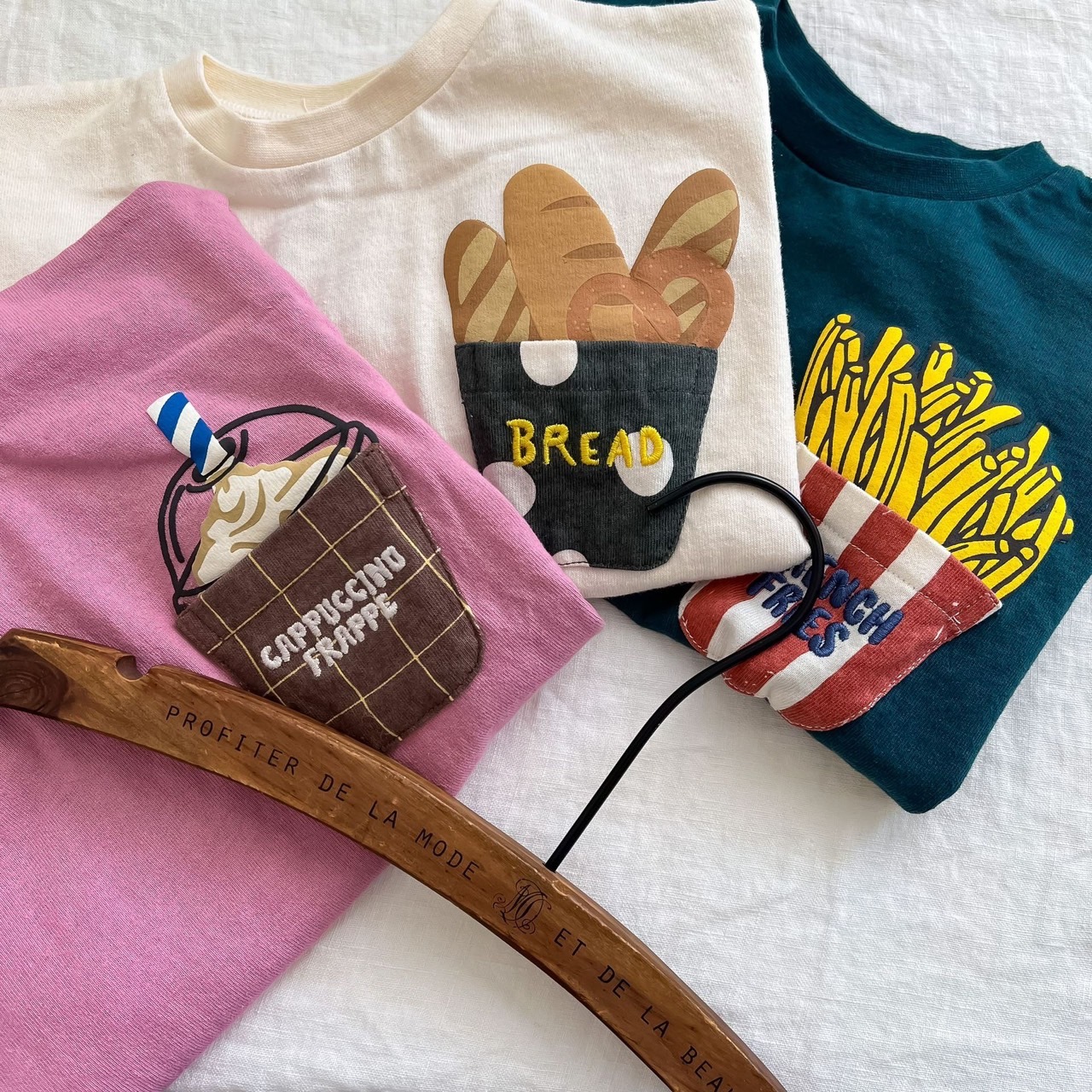 日系感口袋食物上衣